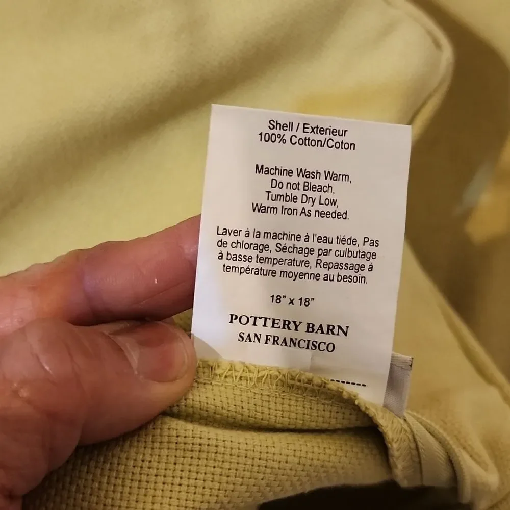 - 3 Pottery Barn throw pillows‎ coves 18x18”